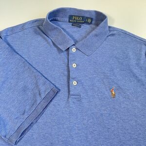 Polo Ralph Lauren Mens Polo Shirt Classic Fit Colorful Pony Blue Size Large